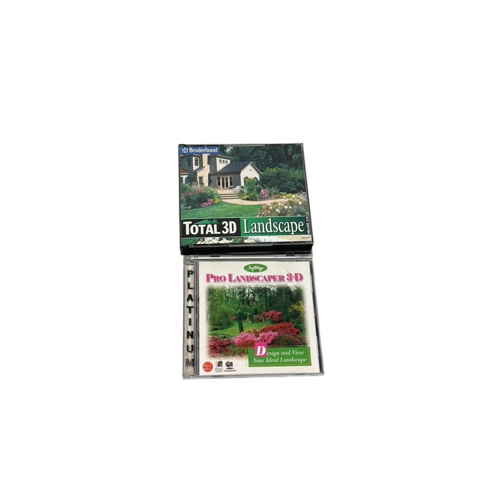 Broderbund Total 3D Landscape Deluxe 3.0 5 CD Set Vintage Software Windows 95 98